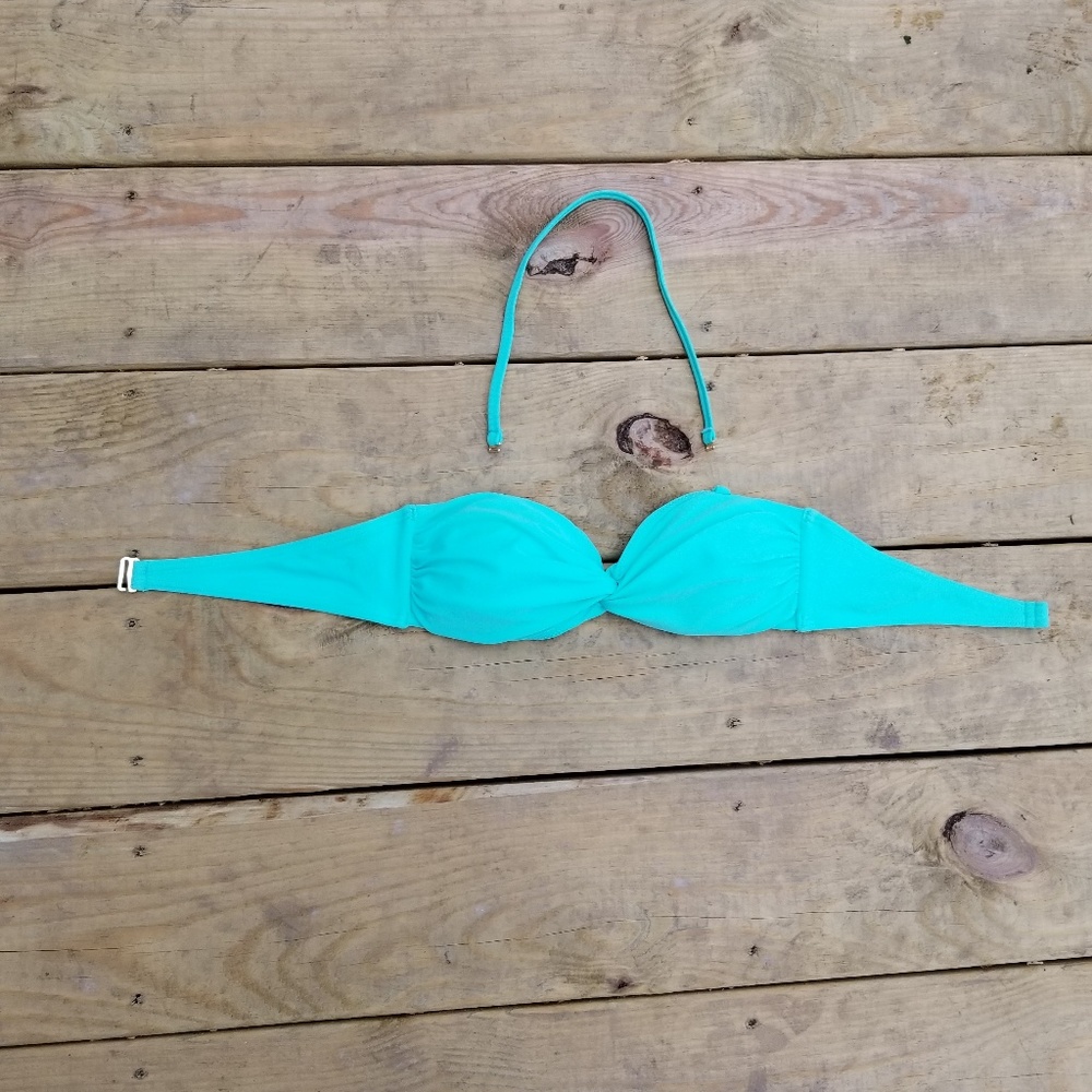 Aqua Bandeau Bikini Top twist convertible